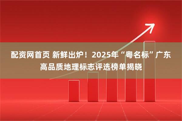 配资网首页 新鲜出炉！2025年“粤名标”广东高品质地理标志评选榜单揭晓